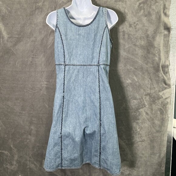 J. Jill Out of the Blue Vtg Womens Denim Dress Size XS Embroidered 90s Country - Picture 2 of 9